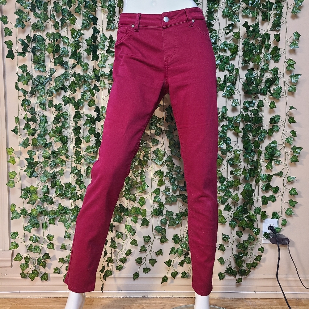 Nygard Women's Cranberry Red Colorful Stretch Pull On  Skinny Jegging size 6